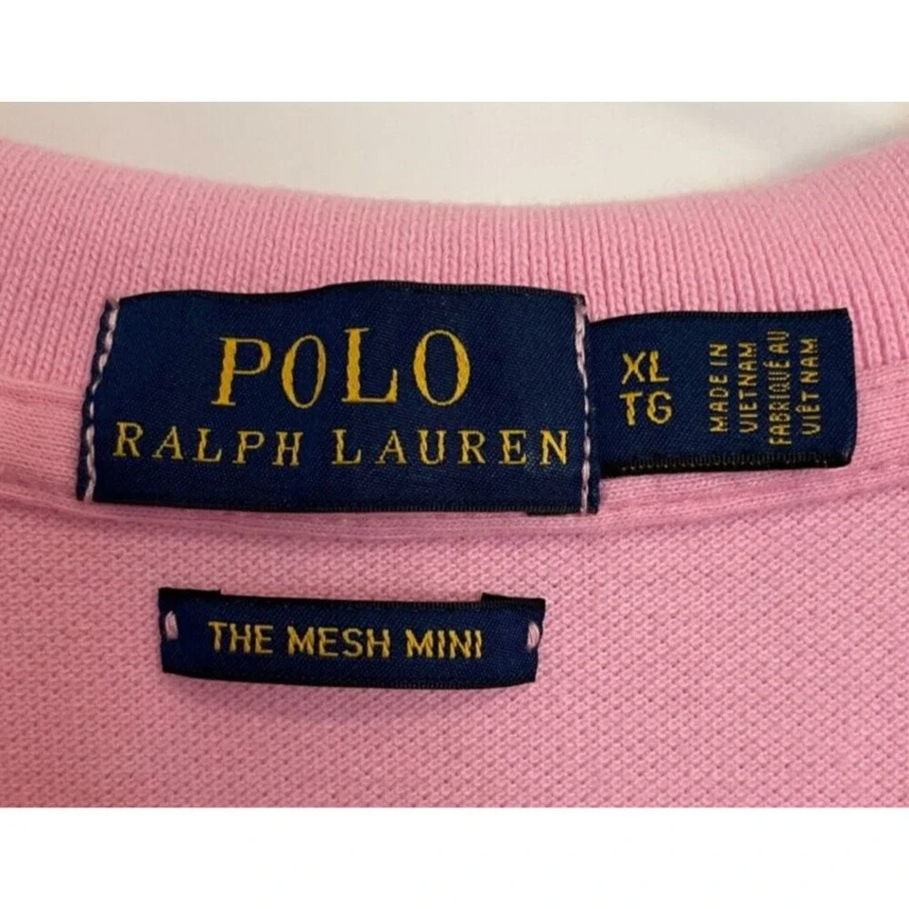 POLO RALPH LAUREN Girls DRESS Short Sleeves PINK Mesh Mini Size XL